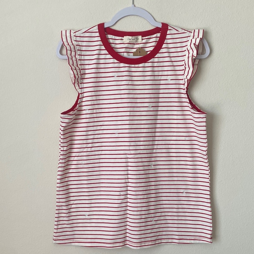 Striped Tank Top in Red and White